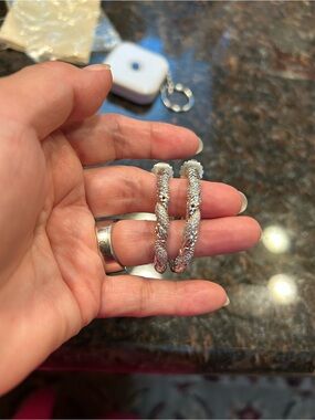 John Hardy silver and diamond earrings